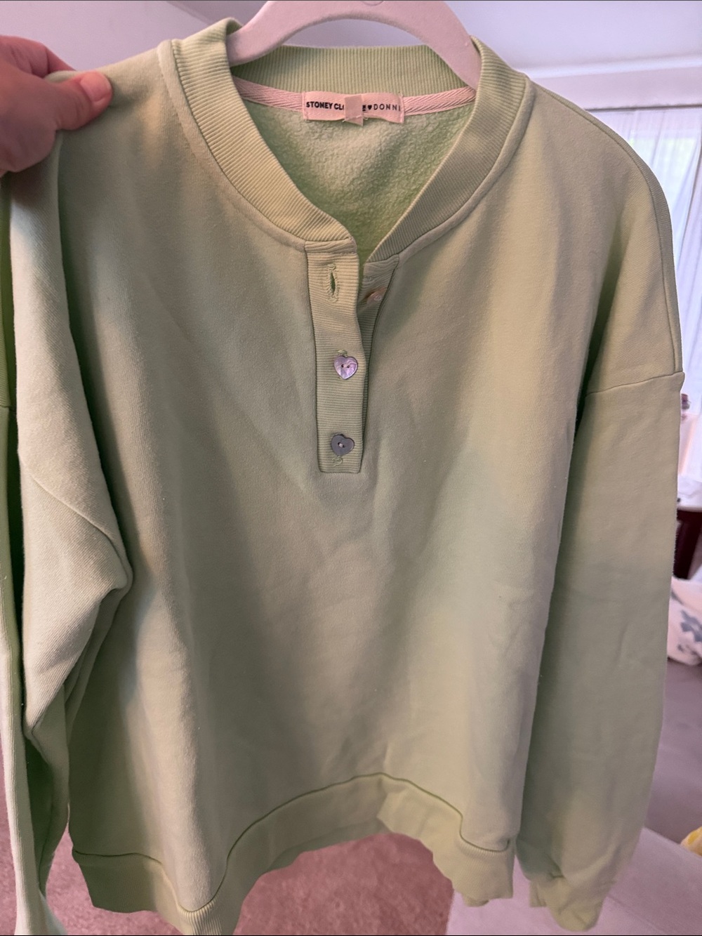 Donni x Stony Clover Green Henley Sweatshirt